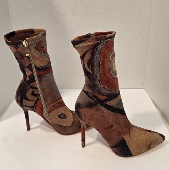 NEW Viviana Multicolor Artistic Heeled Boots - Picture 4 of 7